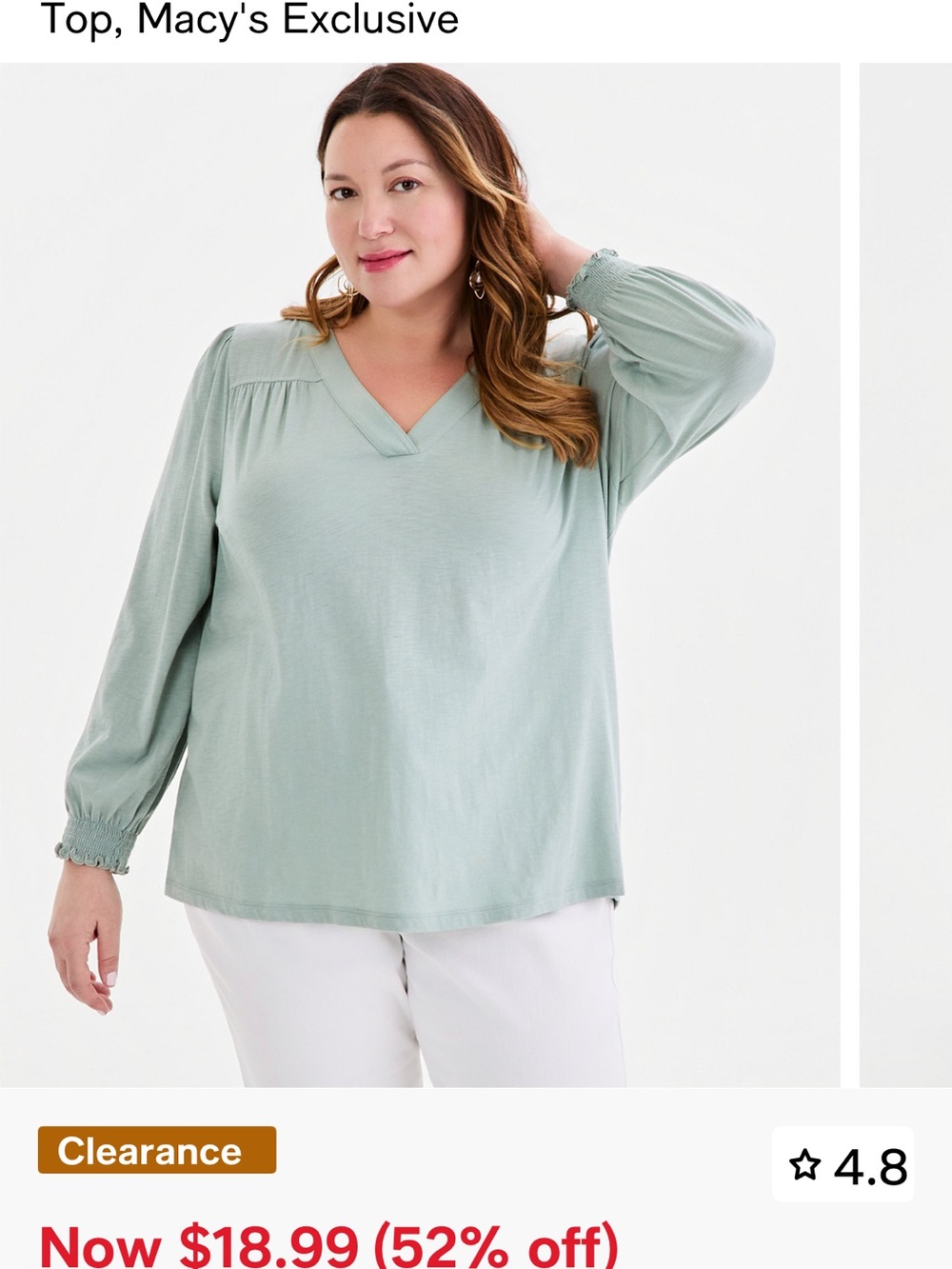Style & Co. Sage V-Neck Long-Sleeve Top